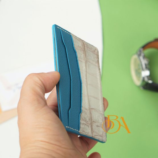 Handcrafted Himalayan Alligator leather card wallet VWL123 - Image 2