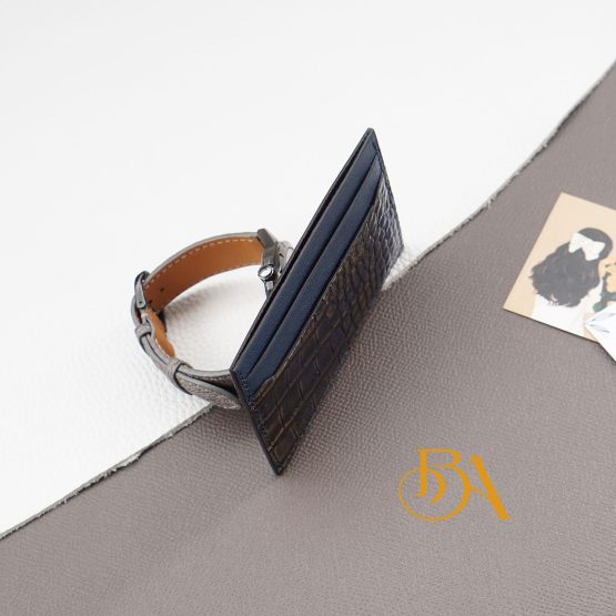 Handcrafted Unique Alligator leather card holder VWL122 - Image 4